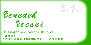 benedek vecsei business card